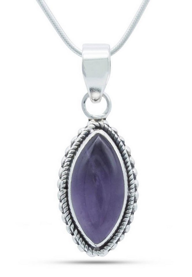 mantraroma Kette mit Anhänger 925er SilbermitAmethyst von mantraroma