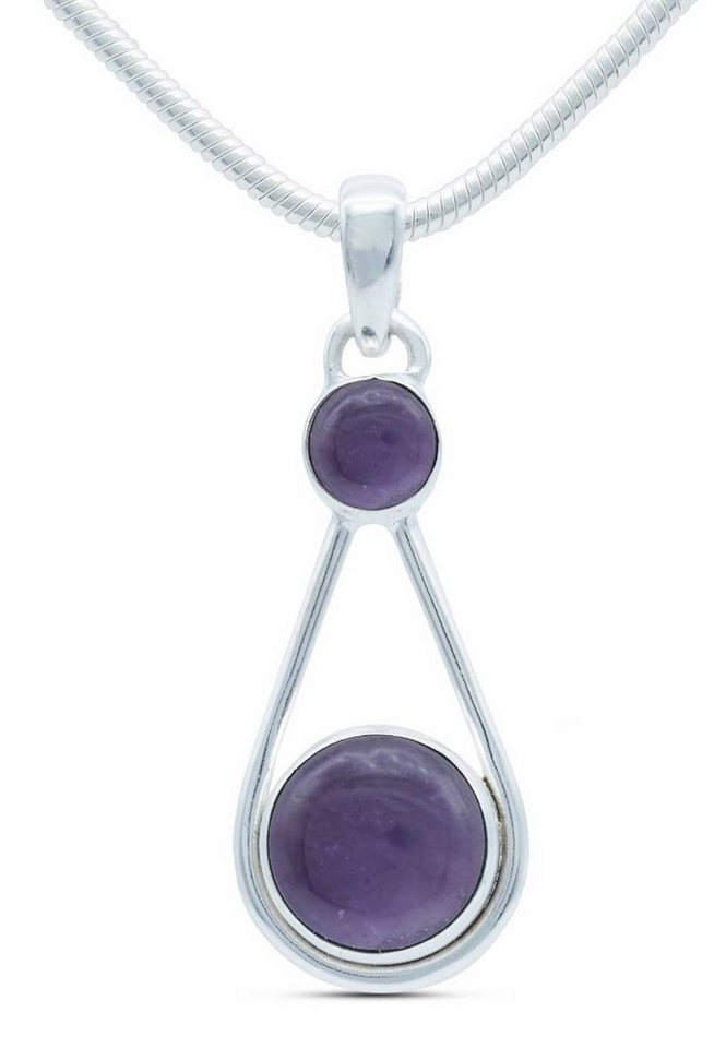 mantraroma Kette mit Anhänger 925er SilbermitAmethyst von mantraroma