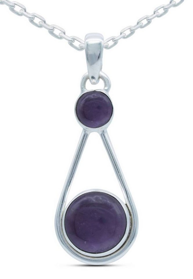 mantraroma Kette mit Anhänger 925er SilbermitAmethyst von mantraroma