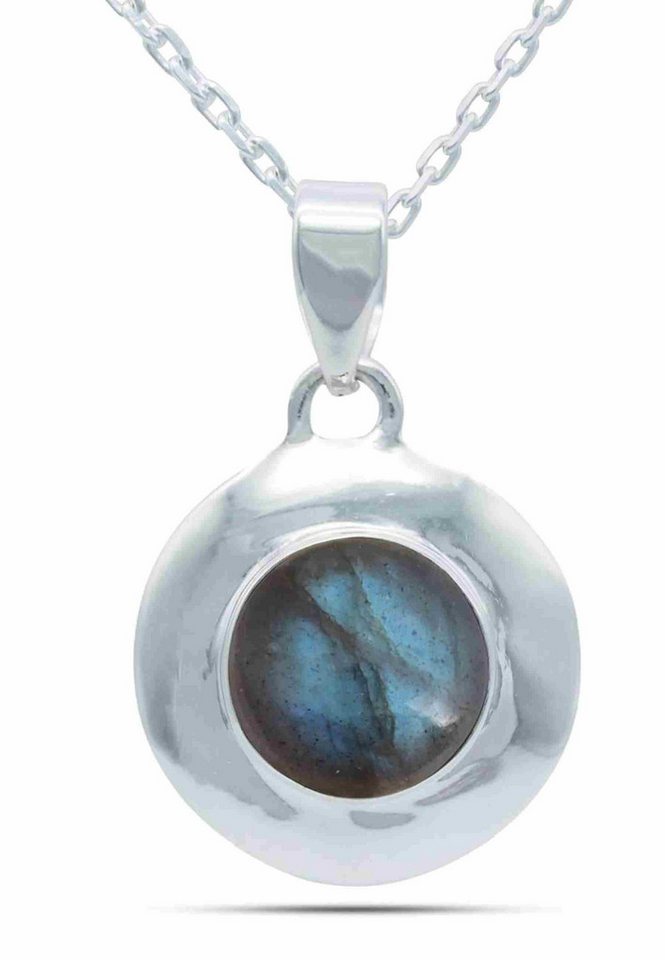 mantraroma Kette mit Anhänger ZABALA rund aus 925 Silber mit Labradorit (Kettenanhänger uns Kette), 925 Sterling Silber Ketten mit Kettenanhänger für Damen mantraroma Kette mit Anhänger ZABALA rund aus 925 Silber mit Labradorit (Kettenanhänger uns Kette), 925 Sterling Silber Ketten mit Kettenanhänger für Damen von mantraroma