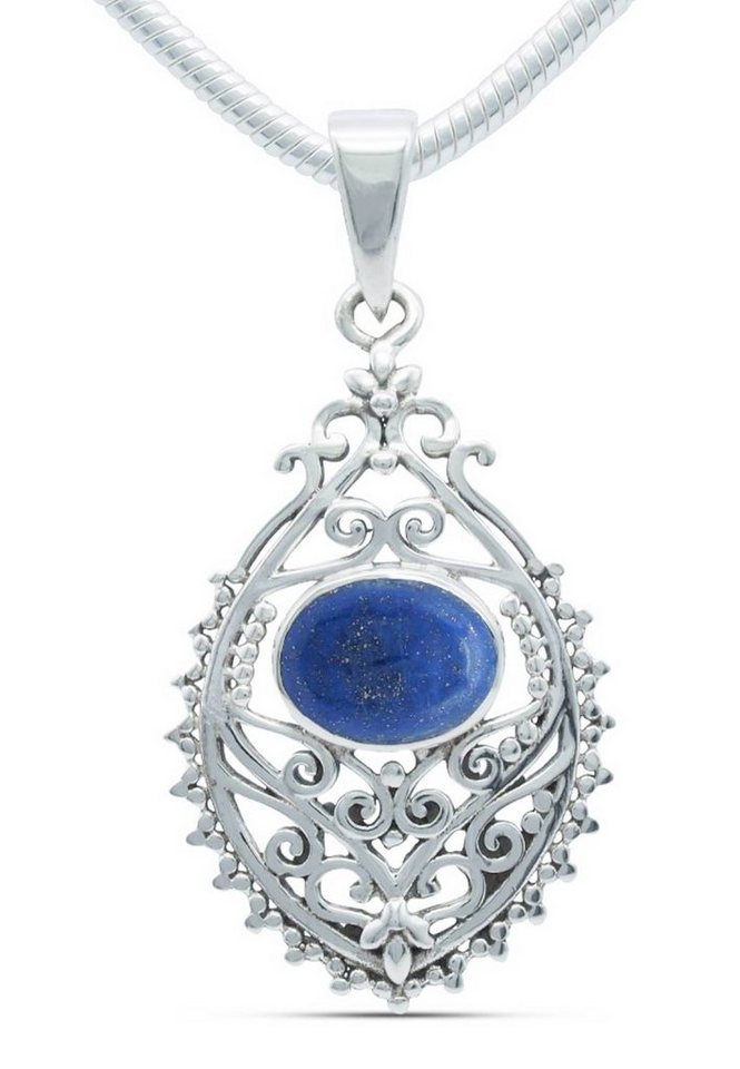 mantraroma Kette mit Anhänger 925er SilbermitLapis Lazuli von mantraroma