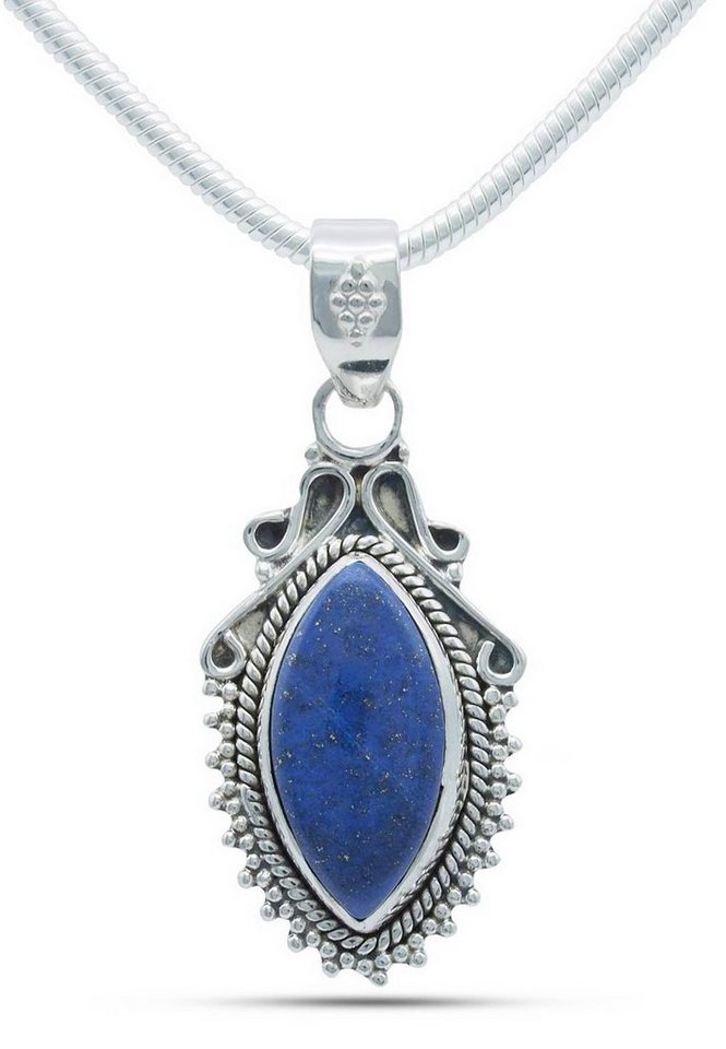 mantraroma Kette mit Anhänger 925er SilbermitLapis Lazuli von mantraroma