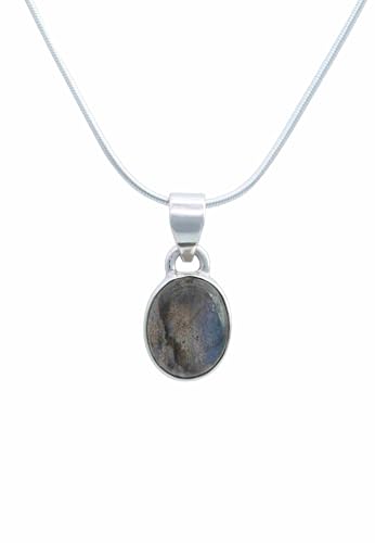 echt Silberkette mit Labradorit Edelstein Damen Kettenanhänger 925 Sterlingsilber Halskette Geschenk (AK3-172-05-45) von mantraroma