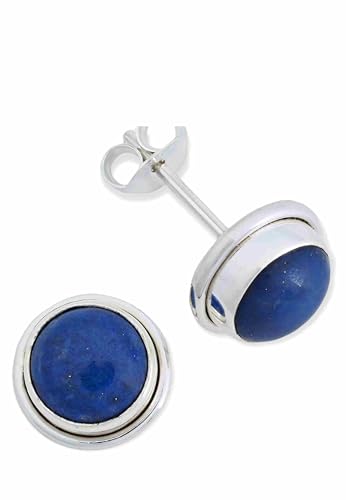 Ohrstecker 925 Silber Lapis Lazuli blauer Stein Edelstein Ohrringe echt Silber Damen Sterling Silber Stecker Geschenk(MOS-043-06) von mantraroma