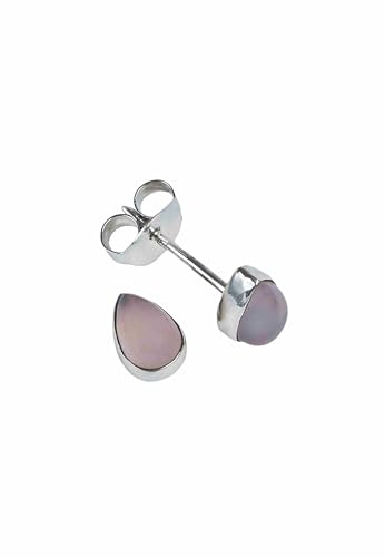 Ohrstecker 925 Silber Rosenquarz rosa Stein Edelstein Ohrringe echt Silber Damen Sterling Silber Stecker Geschenk (MOS-101-07) von mantraroma