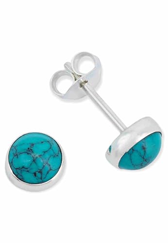 Ohrstecker 925 Silber Türkis Edelstein Ohrringe echt Silber Damen Sterling Silber Stecker Geschenk(MOS-038-15) von mantraroma