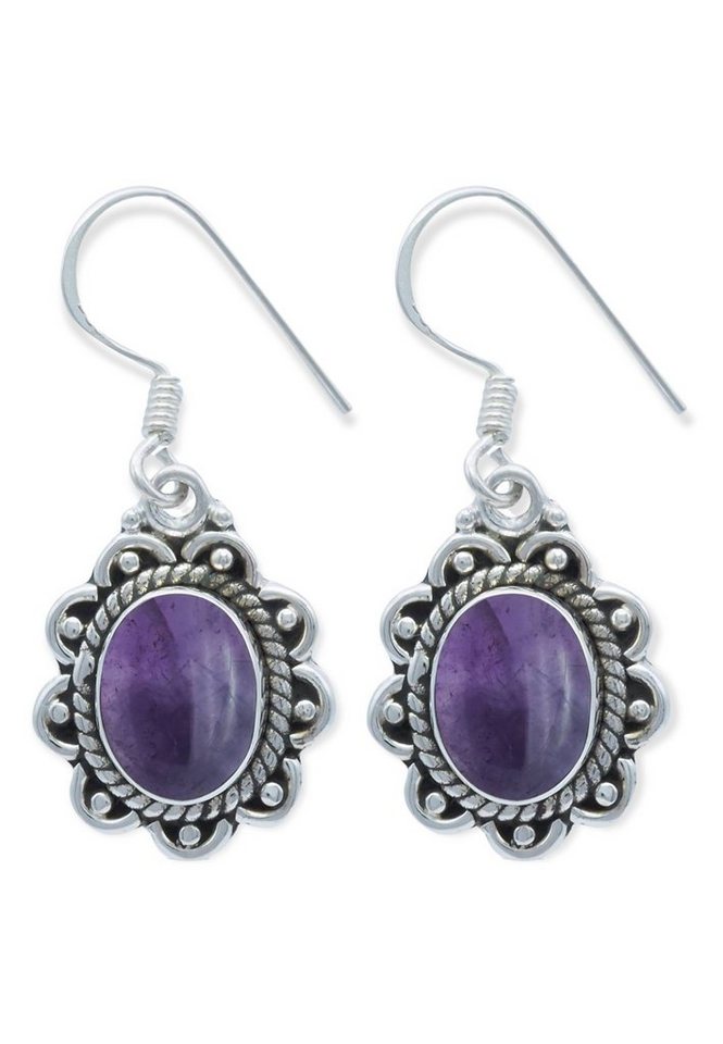 mantraroma Paar Ohrhänger 925er Silber mit Amethyst von mantraroma