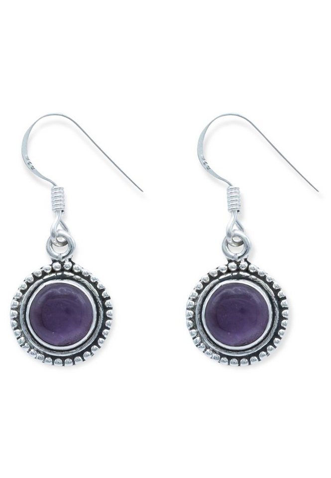 mantraroma Paar Ohrhänger 925er Silber mit Amethyst von mantraroma