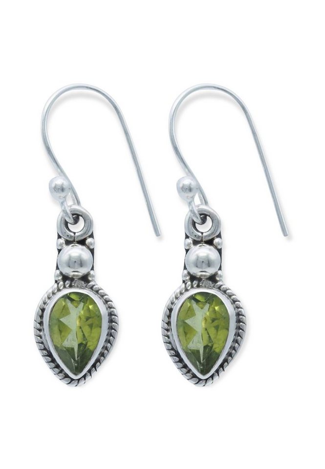 mantraroma Paar Ohrhänger 925er Silber mit Peridot von mantraroma