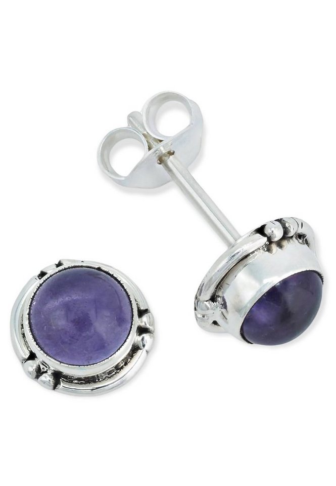 mantraroma Paar Ohrstecker 925er Silber mit Amethyst von mantraroma