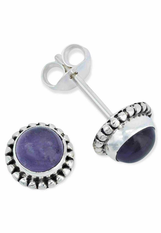 mantraroma Paar Ohrstecker 925er Silber mit Amethyst von mantraroma