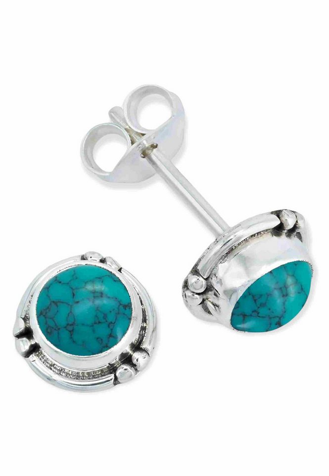 mantraroma Paar Ohrstecker LITANG aus 925 Silber mit Türkis (Paar, Paar Ohrringe mit Schmuckbeutel), 925 Sterling Silber Ohrringe für Damen mantraroma Paar Ohrstecker LITANG aus 925 Silber mit Türkis (Paar, Paar Ohrringe mit Schmuckbeutel), 925 Sterling Silber Ohrringe für Damen von mantraroma