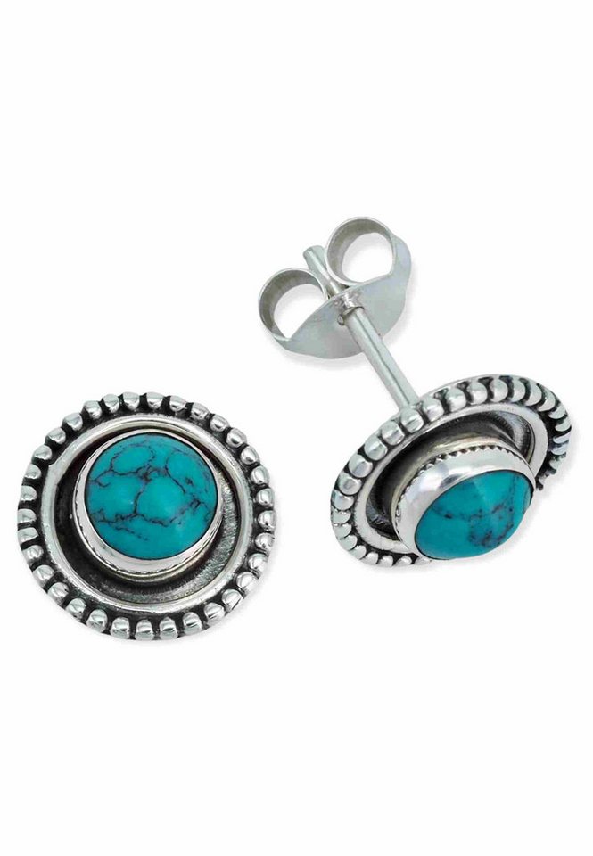 mantraroma Paar Ohrstecker BULAN aus 925 Silber mit Türkis (Paar, Paar Ohrringe mit Schmuckbeutel), 925 Sterling Silber Ohrringe für Damen mantraroma Paar Ohrstecker BULAN aus 925 Silber mit Türkis (Paar, Paar Ohrringe mit Schmuckbeutel), 925 Sterling Silber Ohrringe für Damen von mantraroma