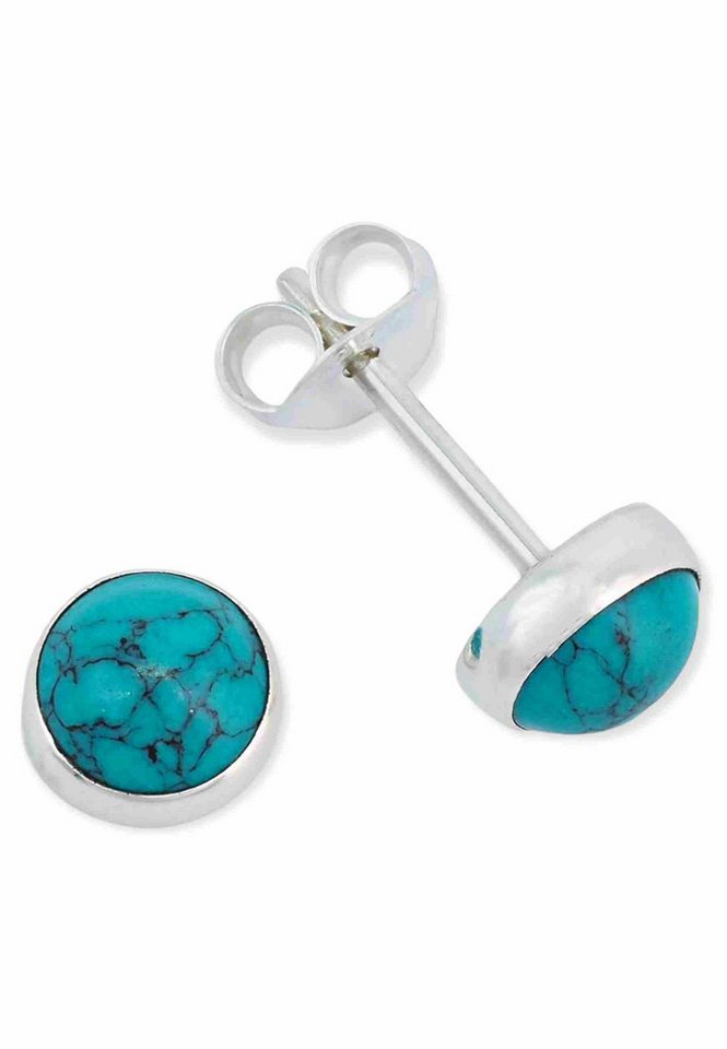 mantraroma Paar Ohrstecker SAMA rund klein aus 925 Silber mit Türkis (Paar, Paar Ohrringe mit Schmuckbeutel), 925 Sterling Silber Ohrringe für Damen mantraroma Paar Ohrstecker SAMA rund klein aus 925 Silber mit Türkis (Paar, Paar Ohrringe mit Schmuckbeutel), 925 Sterling Silber Ohrringe für Damen von mantraroma
