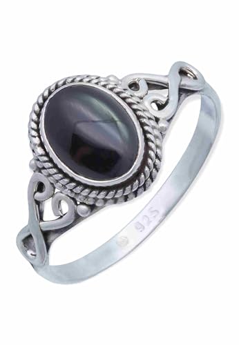 mantraroma Ring Silber Damen Onyx Edelstein schwarz ausgefallen verspielt von mantraroma