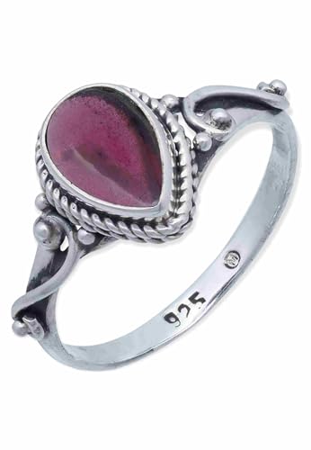 mantraroma Ring Damen Silber 925 Granat Edelstein rot ausgefallen verspielt mantraroma Ring Damen Silber 925 Granat Edelstein rot ausgefallen verspielt von mantraroma