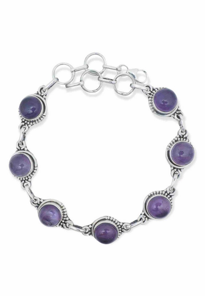 mantraroma Silberarmband 925er Silber mit Amethyst von mantraroma