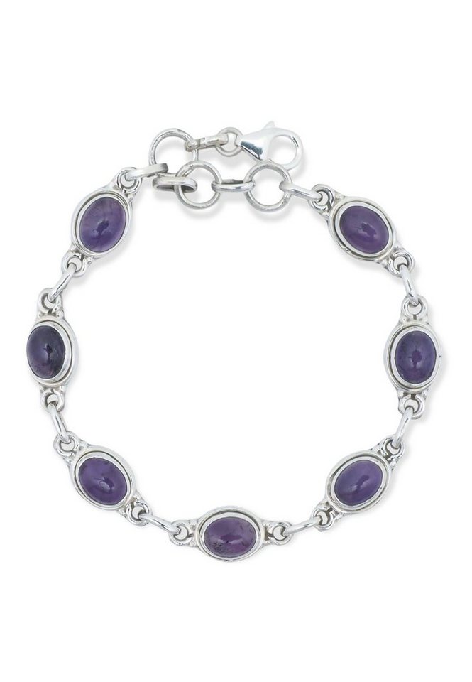 mantraroma Silberarmband 925er Silber mit Amethyst von mantraroma