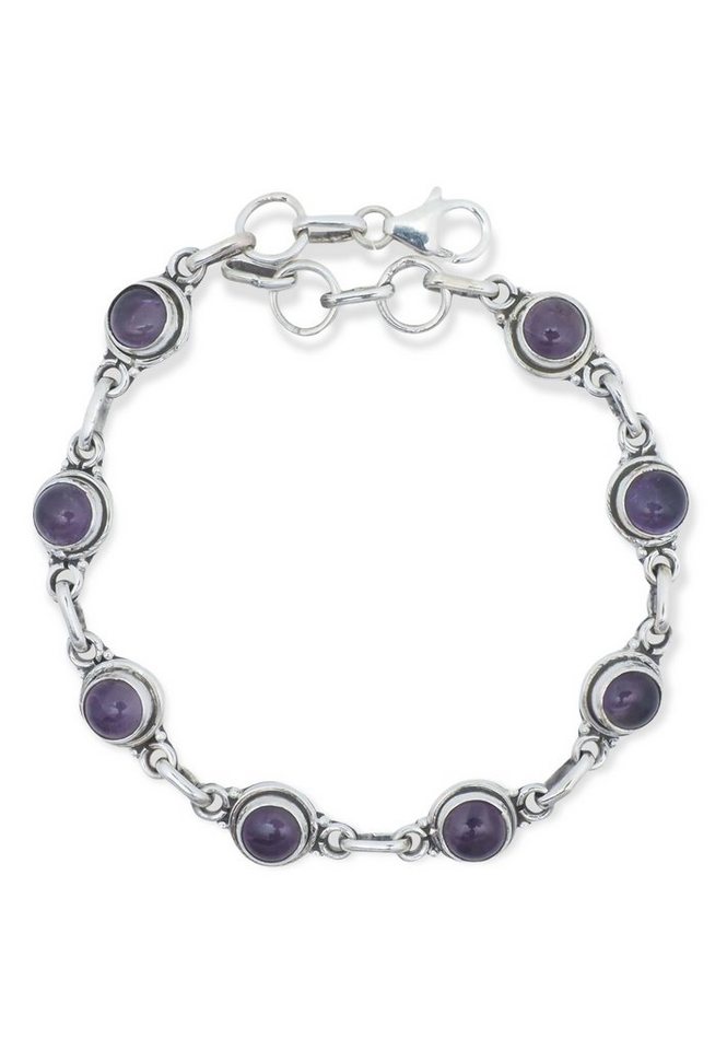 mantraroma Silberarmband 925er Silber mit Amethyst von mantraroma