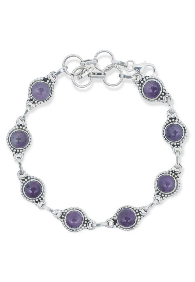 mantraroma Silberarmband 925er Silber mit Amethyst von mantraroma