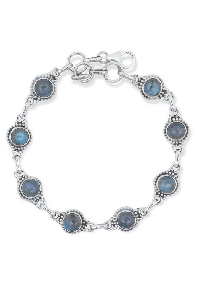 mantraroma Silberarmband 925er Silber mit Labradorit von mantraroma