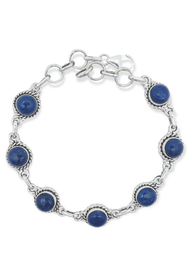 mantraroma Silberarmband 925er Silber mit Lapis Lazuli von mantraroma