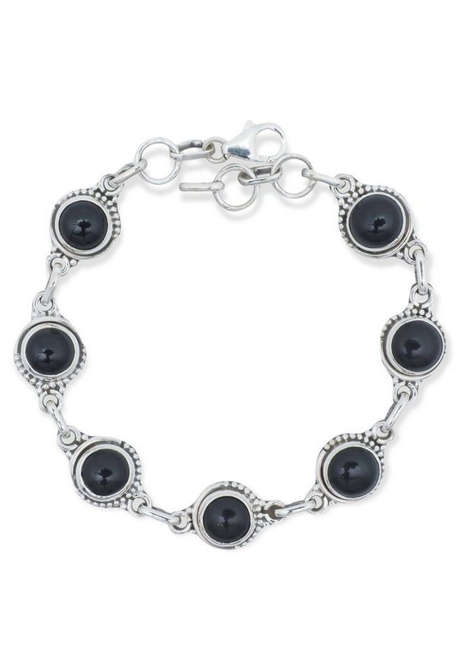 mantraroma Silberarmband 925er Silber mit Onyx von mantraroma