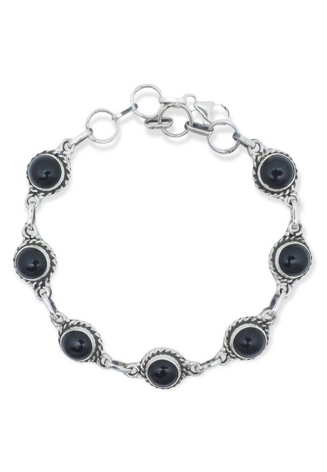 mantraroma Silberarmband 925er Silber mit Onyx von mantraroma