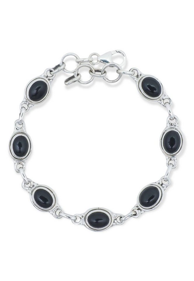 mantraroma Silberarmband 925er Silber mit Onyx von mantraroma