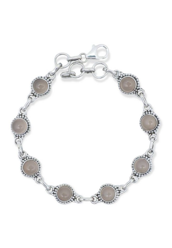 mantraroma Silberarmband 925er Silber mit Rosenquarz von mantraroma