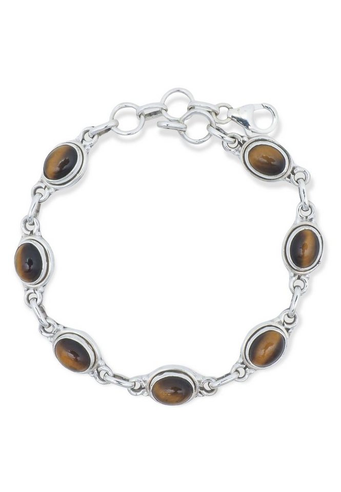 mantraroma Silberarmband 925er Silber mit Tigerauge von mantraroma