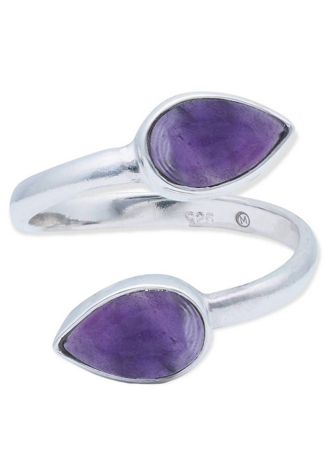 mantraroma Silberring 925er Silber mit Amethyst von mantraroma