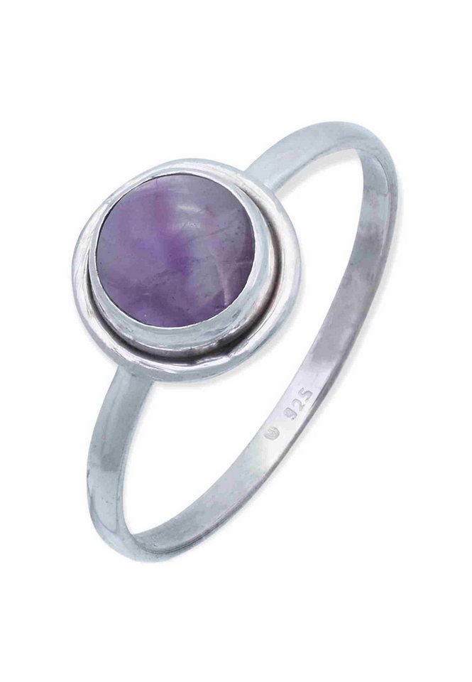 mantraroma Silberring HULETTI aus 925 Silber mit Amethyst (Ring mit Schmuckbeutel), Damenring aus 925er Silber von mantraroma