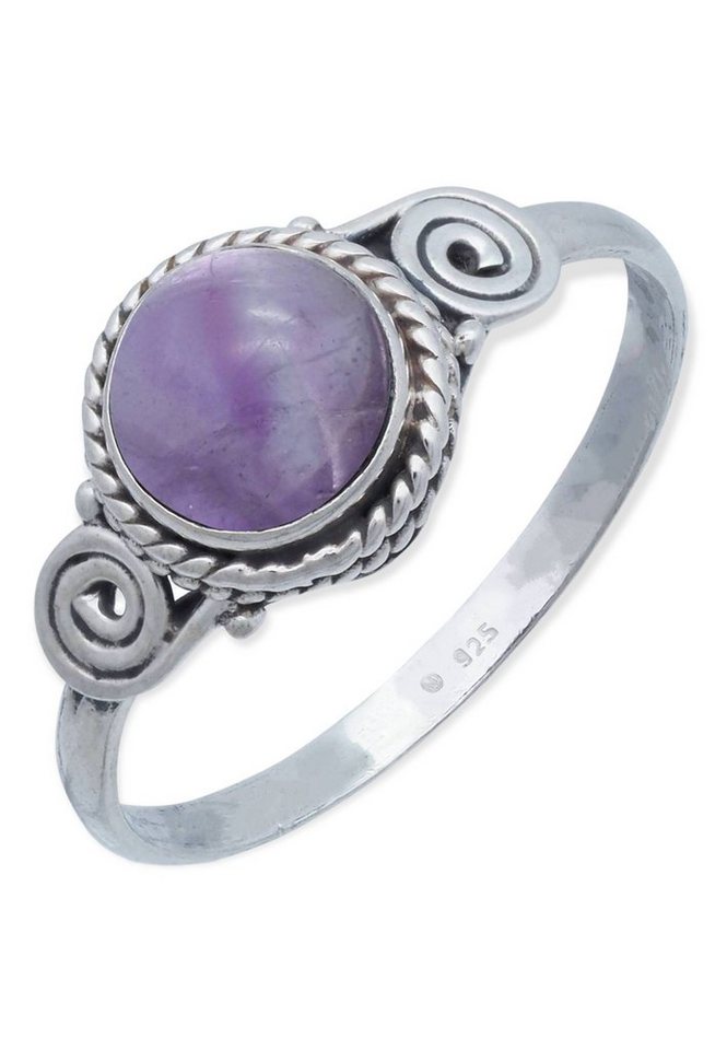 mantraroma Silberring 925er Silber mit Amethyst von mantraroma