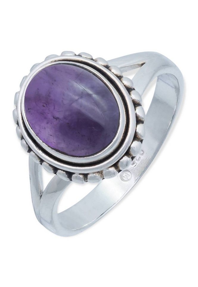 mantraroma Silberring 925er Silber mit Amethyst von mantraroma