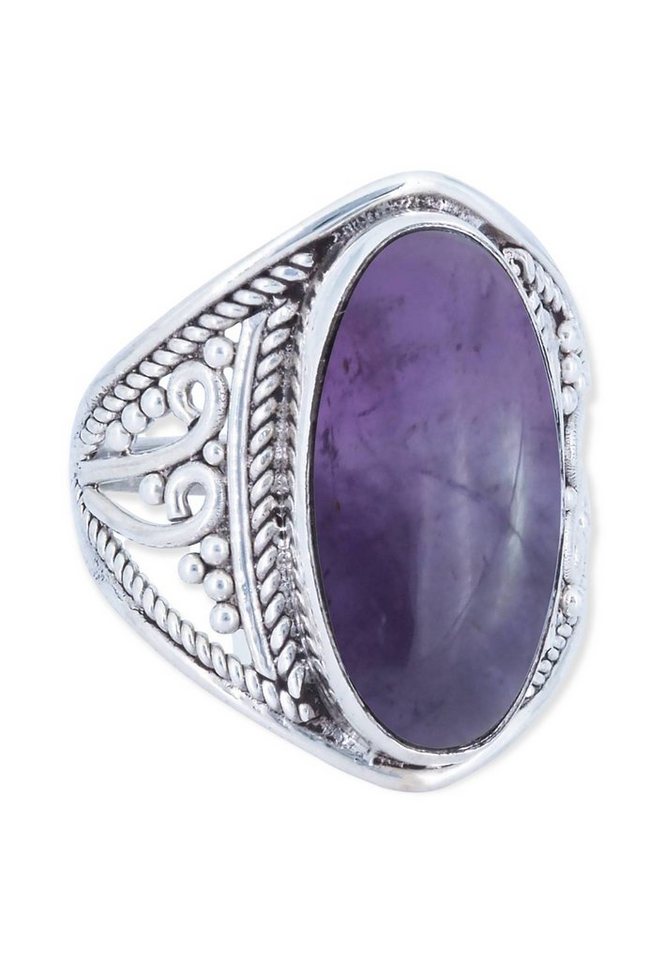 mantraroma Silberring 925er Silber mit Amethyst von mantraroma