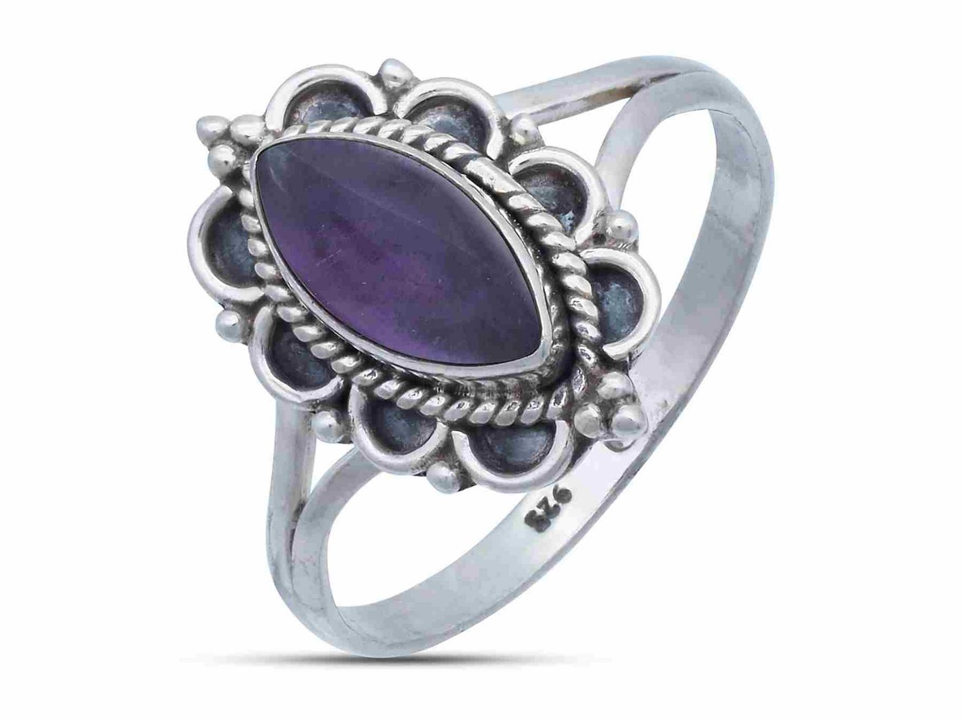 mantraroma Silberring 925er Silber mit Amethyst von mantraroma