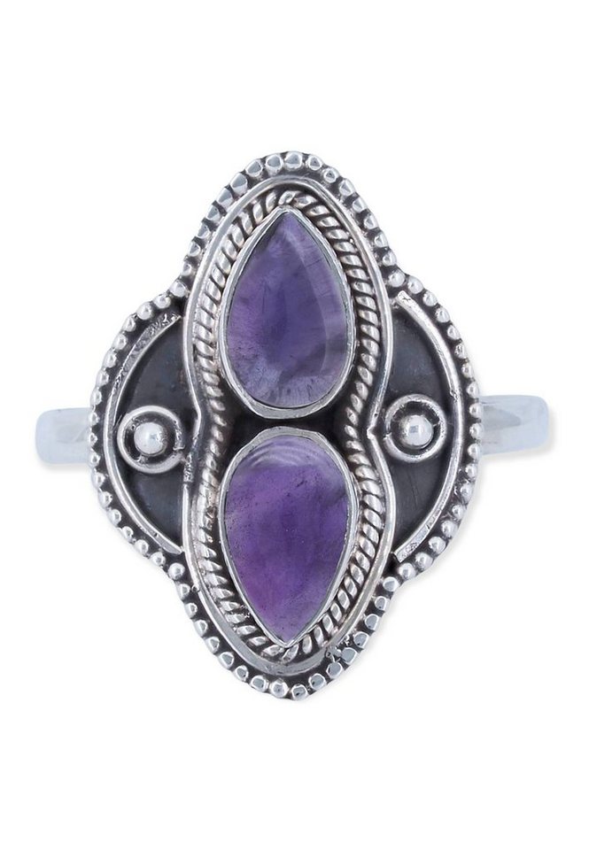 mantraroma Silberring 925er Silber mit Amethyst von mantraroma