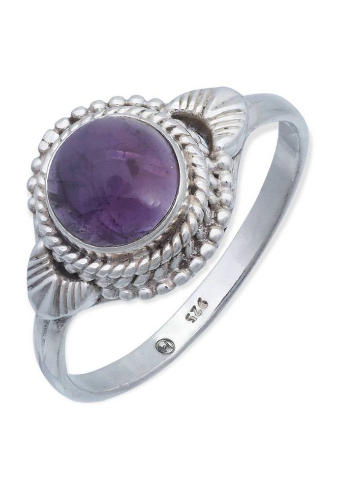 mantraroma Silberring 925er Silber mit Amethyst von mantraroma