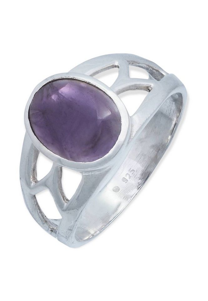 mantraroma Silberring 925er Silber mit Amethyst von mantraroma