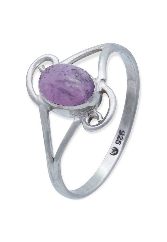 mantraroma Silberring 925er Silber mit Amethyst von mantraroma