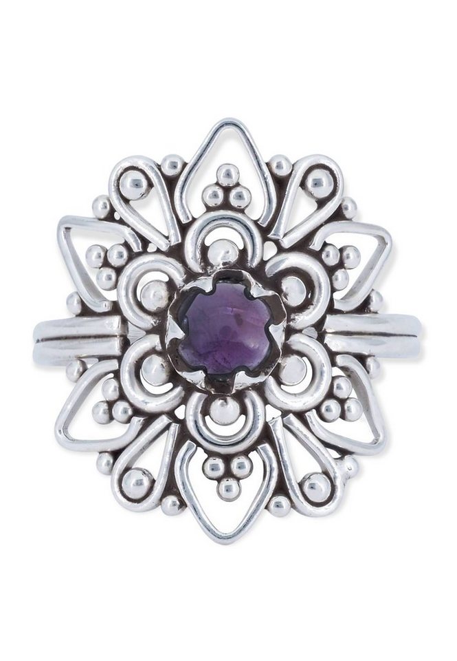 mantraroma Silberring 925er Silber mit Amethyst von mantraroma