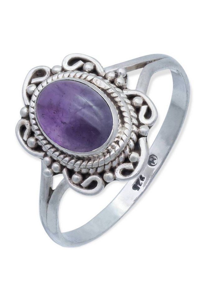 mantraroma Silberring 925er Silber mit Amethyst von mantraroma