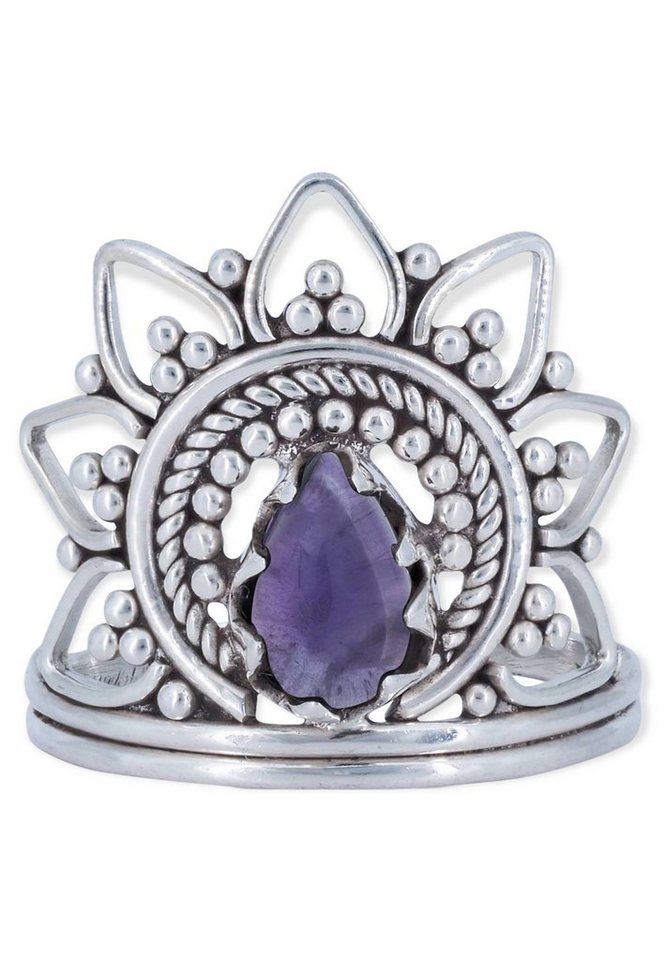 mantraroma Silberring 925er Silber mit Amethyst von mantraroma