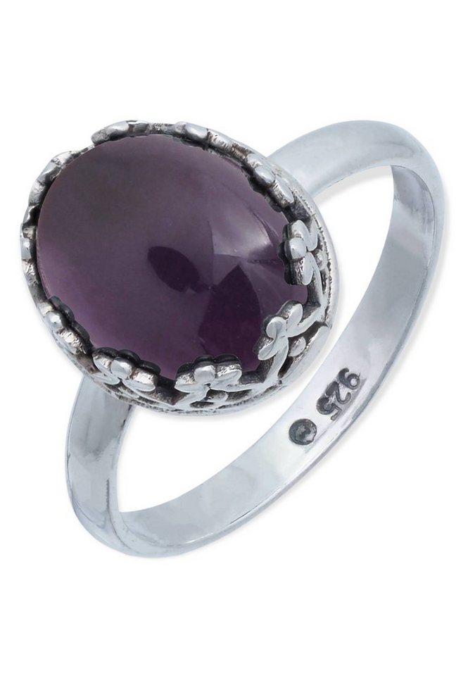 mantraroma Silberring 925er Silber mit Amethyst von mantraroma