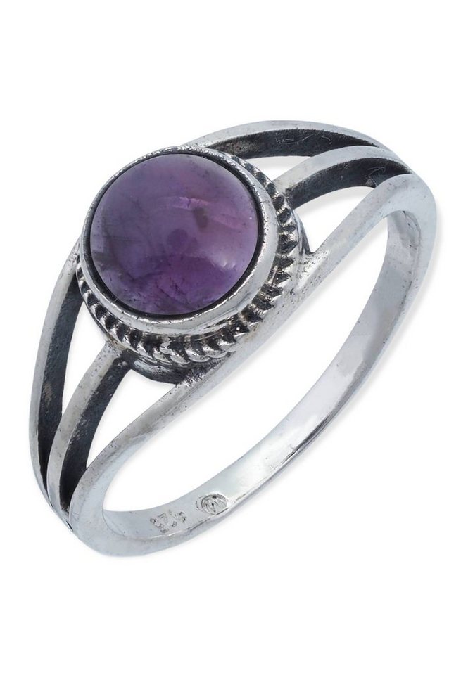 mantraroma Silberring 925er Silber mit Amethyst von mantraroma