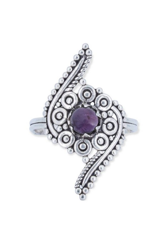 mantraroma Silberring 925er Silber mit Amethyst von mantraroma