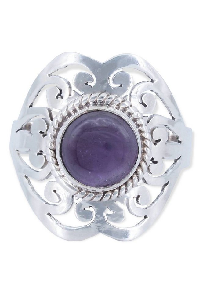 mantraroma Silberring 925er Silber mit Amethyst von mantraroma