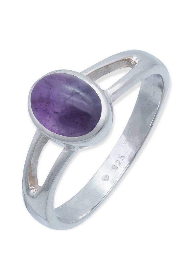 mantraroma Silberring 925er Silber mit Amethyst von mantraroma