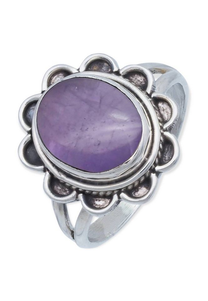 mantraroma Silberring 925er Silber mit Amethyst von mantraroma